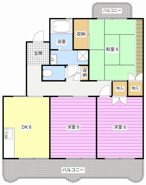 コートビレッジ山手B(3DK/3階)の間取り写真