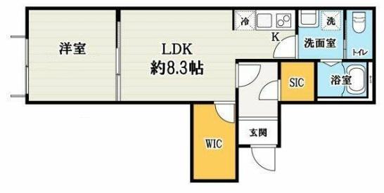 PLOUGH並木町(1LDK/1階)の間取り写真