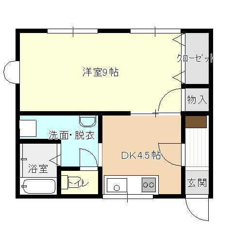 ビバライフ昭和町(1DK/1階)の間取り写真