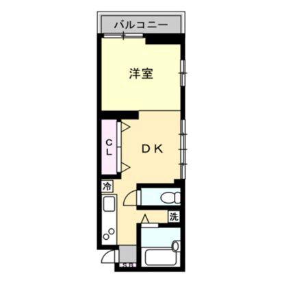 LA PORTE(1DK/2階)の間取り写真