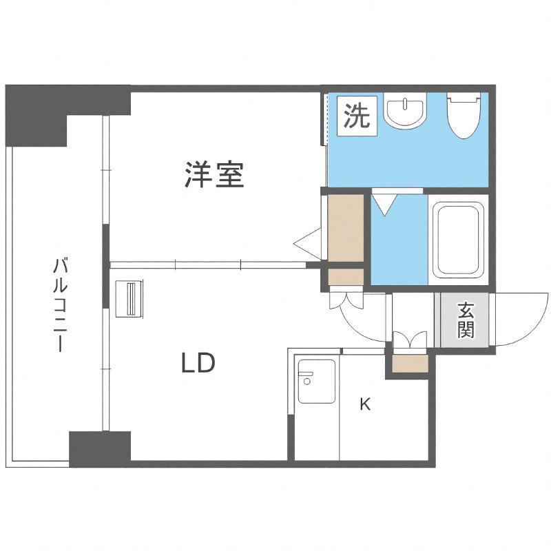 プライマル札幌北4条(1LDK/4階)の間取り写真