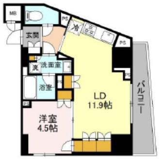 リーラ品川戸越(1LDK/9階)の間取り写真