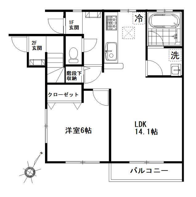 フェリーチェ(1LDK/1階)の間取り写真