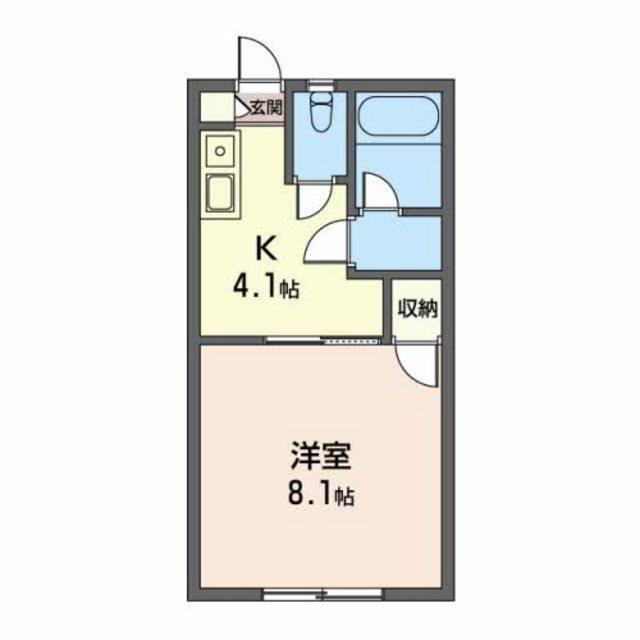 ホワイトピアニ(1K/2階)の間取り写真