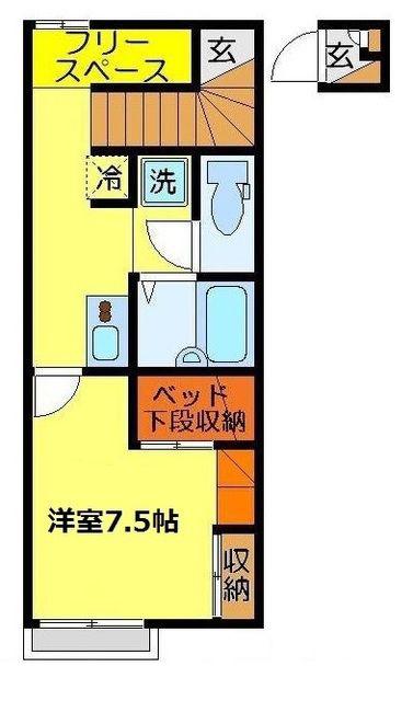 レオパレスSOLEIL総庭(1K/2階)の間取り写真