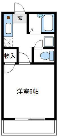 アムール下溝(1K/2階)の間取り写真