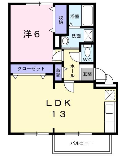 ガーデンハイツC(1LDK/2階)の間取り写真