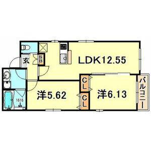 ウェルマージュ岡本(2LDK/2階)の間取り写真