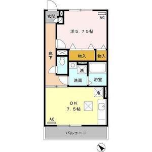 BLANC VILLAGE A(1DK/1階)の間取り写真