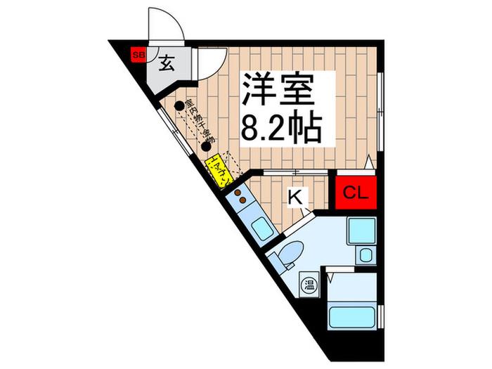 SMJ5106(1K/1階)の間取り写真