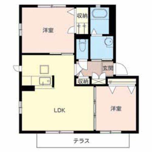 ＪＲ和歌山線 下井阪駅 徒歩38分 2階建 築15年(2LDK/1階)の間取り写真