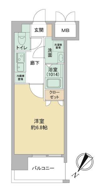 LIVE FLAT TSUKAMOTO(1K/6階)の間取り写真