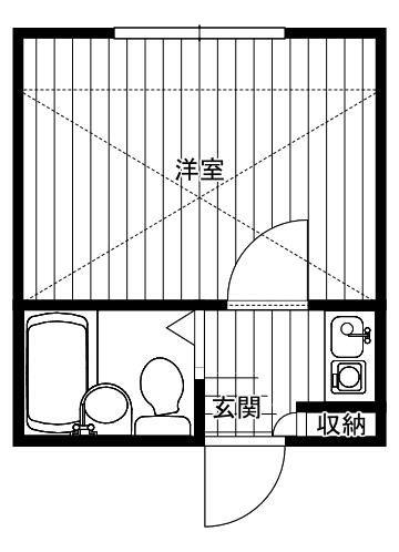 プラザ久我山(1K/2階)の間取り写真