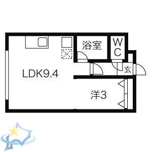 エフォート南7条(1LDK/2階)の間取り写真