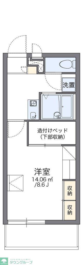 レオパレスアートヒルズ(1K/1階)の間取り写真