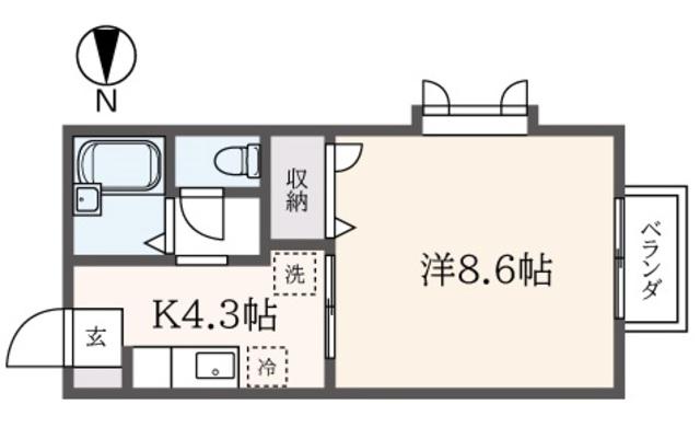 グレースアグライアII(1K/2階)の間取り写真