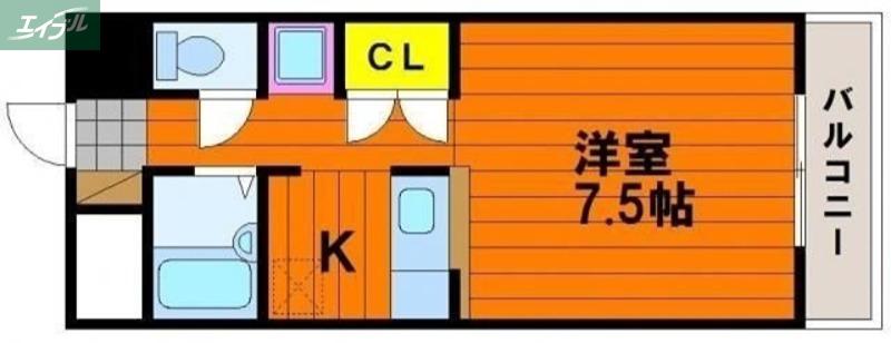 ピアジェ90(1K/2階)の間取り写真