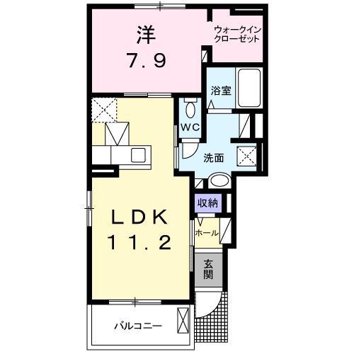 ラディアIII(1LDK/1階)の間取り写真