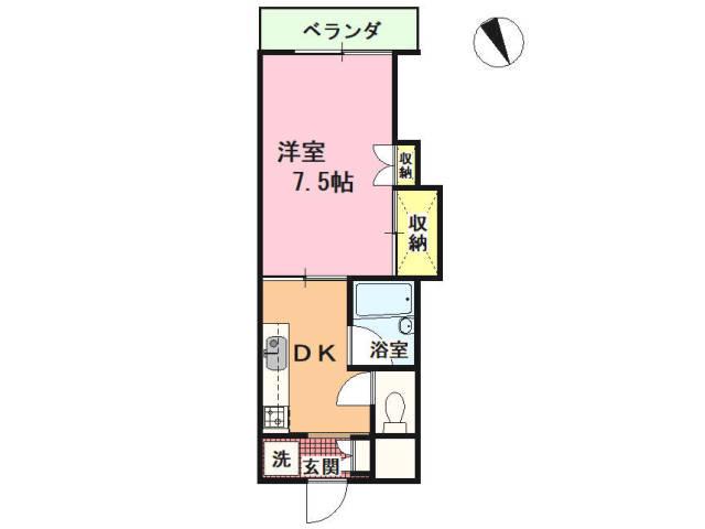 リバーサイドヒグチ(1DK/1階)の間取り写真