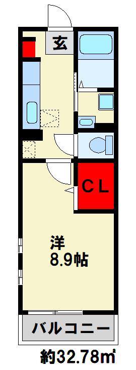 クラールFK(1K/3階)の間取り写真