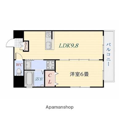シャルマン若松(1LDK/5階)の間取り写真