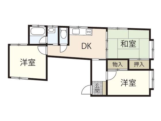 CASA&NODACO古江新町3(3DK/1階)の間取り写真