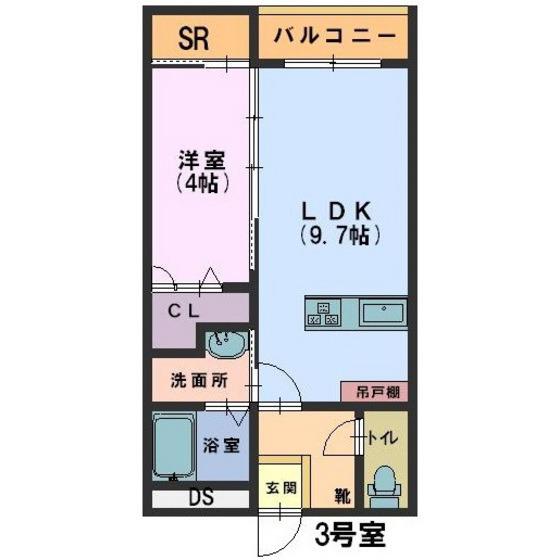 ドリームハウス・SO(1LDK/2階)の間取り写真