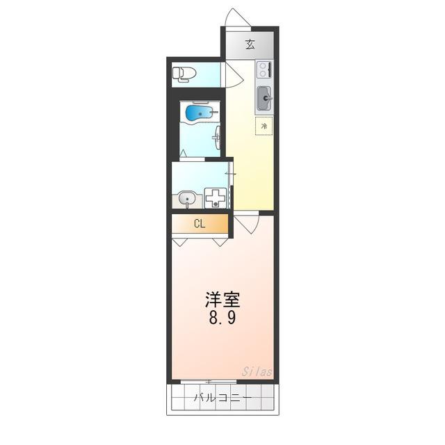 フジパレス住之江通I番館(1K/3階)の間取り写真