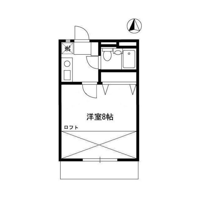 ヴィラリスヴラン(1K/2階)の間取り写真
