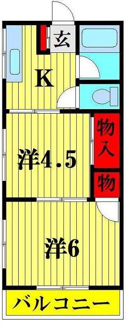 井石コーポ(2K/2階)の間取り写真