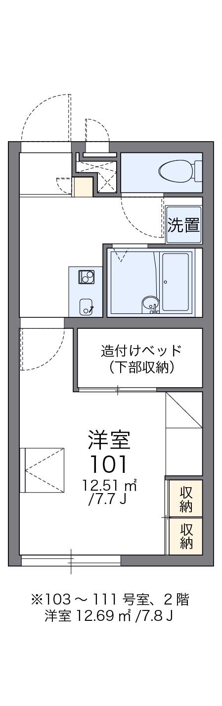 ＪＲ高崎線 籠原駅 徒歩15分 2階建 築22年(1K/1階)の間取り写真