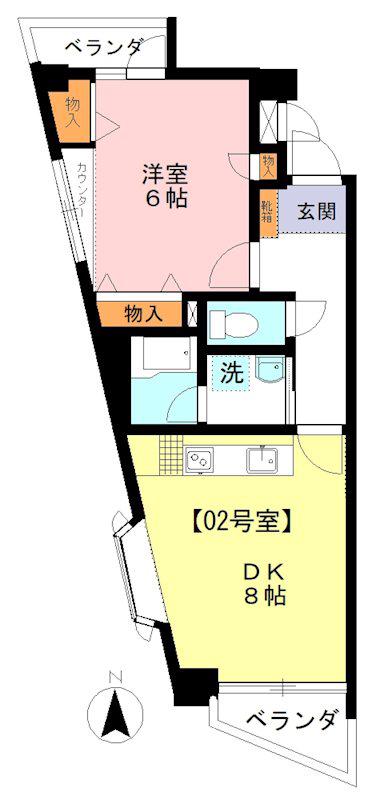 ＪＲ中央線 三鷹駅 徒歩1分 5階建 築29年(1DK/3階)の間取り写真
