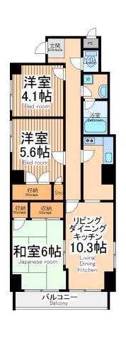 グランドール武戸野(3LDK/9階)の間取り写真