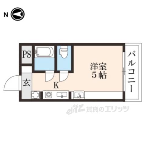 御室ガーデンハイツ(1K/1階)の間取り写真