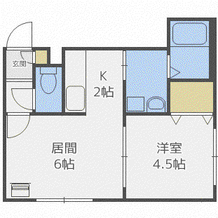 リュミエール(1LDK/2階)の間取り写真