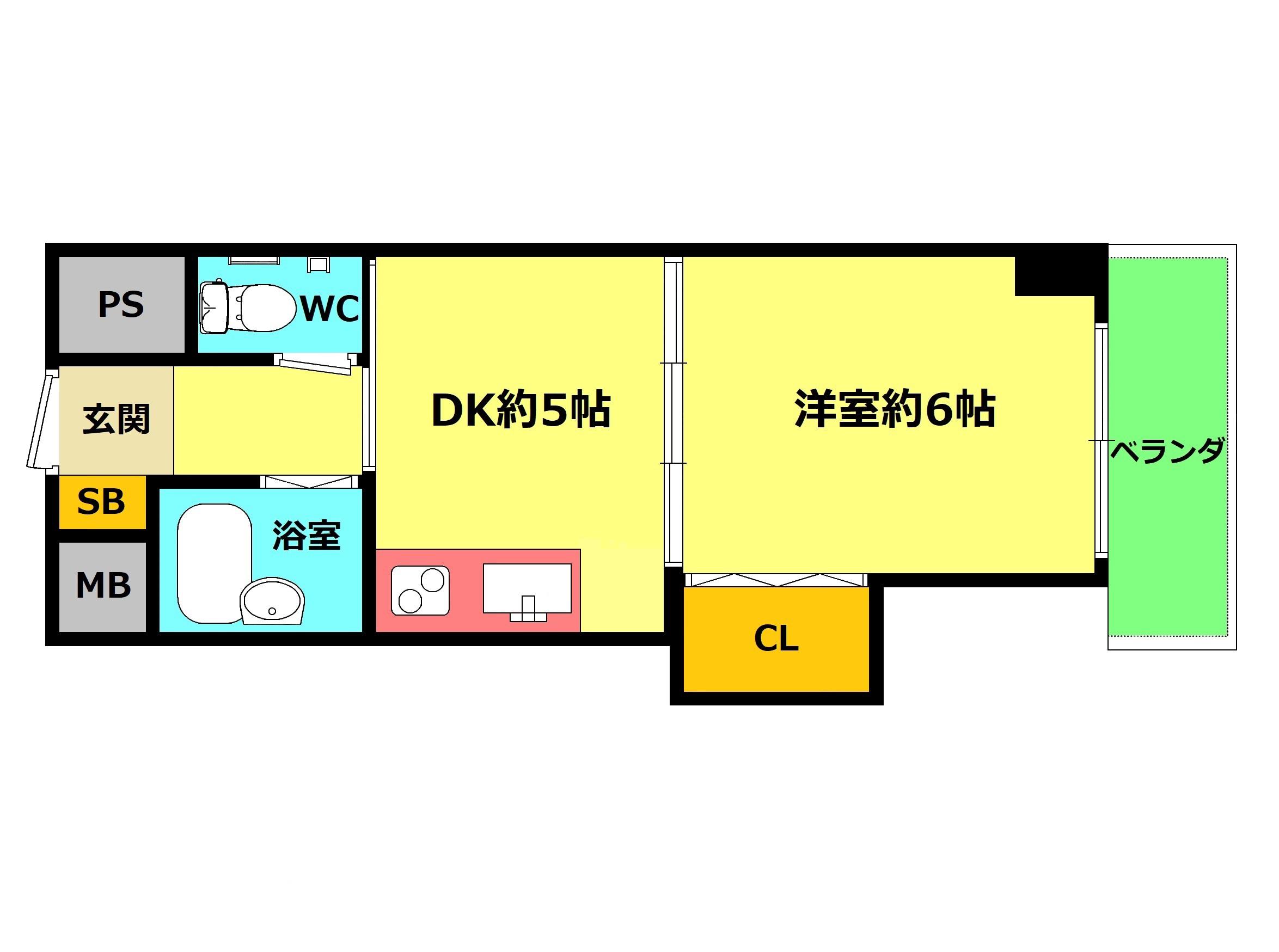 有馬パレス新大阪(1DK/7階)の間取り写真