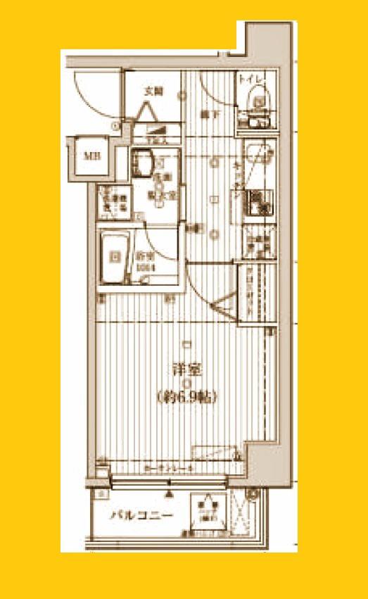 リライア吉野町(1K/3階)の間取り写真