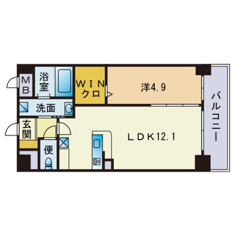 ルーセントピュアⅡ(1LDK/7階)の間取り写真