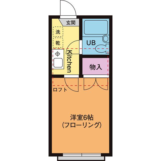 グレース厚木(1K/2階)の間取り写真