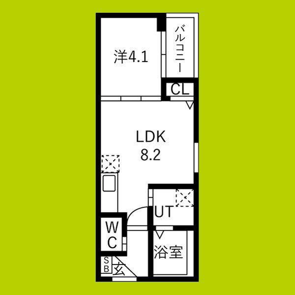 MANARIO(1LDK/1階)の間取り写真