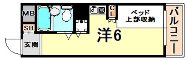 DCOURT六甲(ワンルーム/4階)の間取り写真