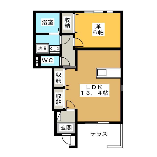 カーサドマーニ(1LDK/1階)の間取り写真