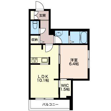 ラヴィエール中落合(1LDK/4階)の間取り写真