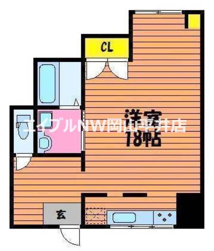 グランデュール旭川(ワンルーム/1階)の間取り写真