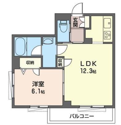 カーサアローロ(1LDK/1階)の間取り写真
