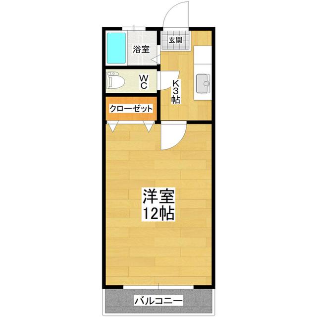 蓮河原コーポ(1K/1階)の間取り写真