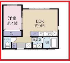 オルベル(1LDK/1階)の間取り写真