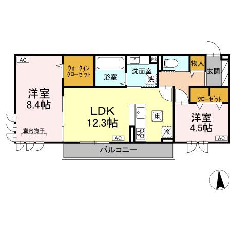 シャイニングDAYS(2LDK/3階)の間取り写真