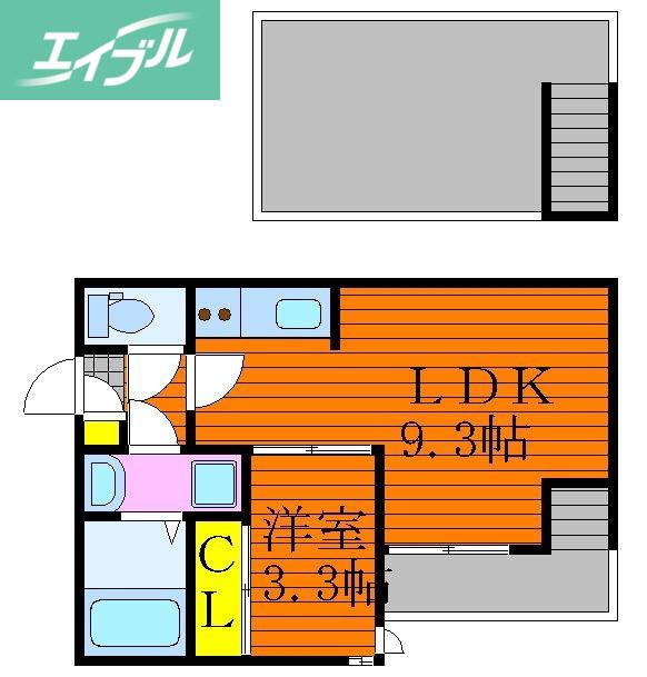 GRANDTIC HI(1LDK/2階)の間取り写真