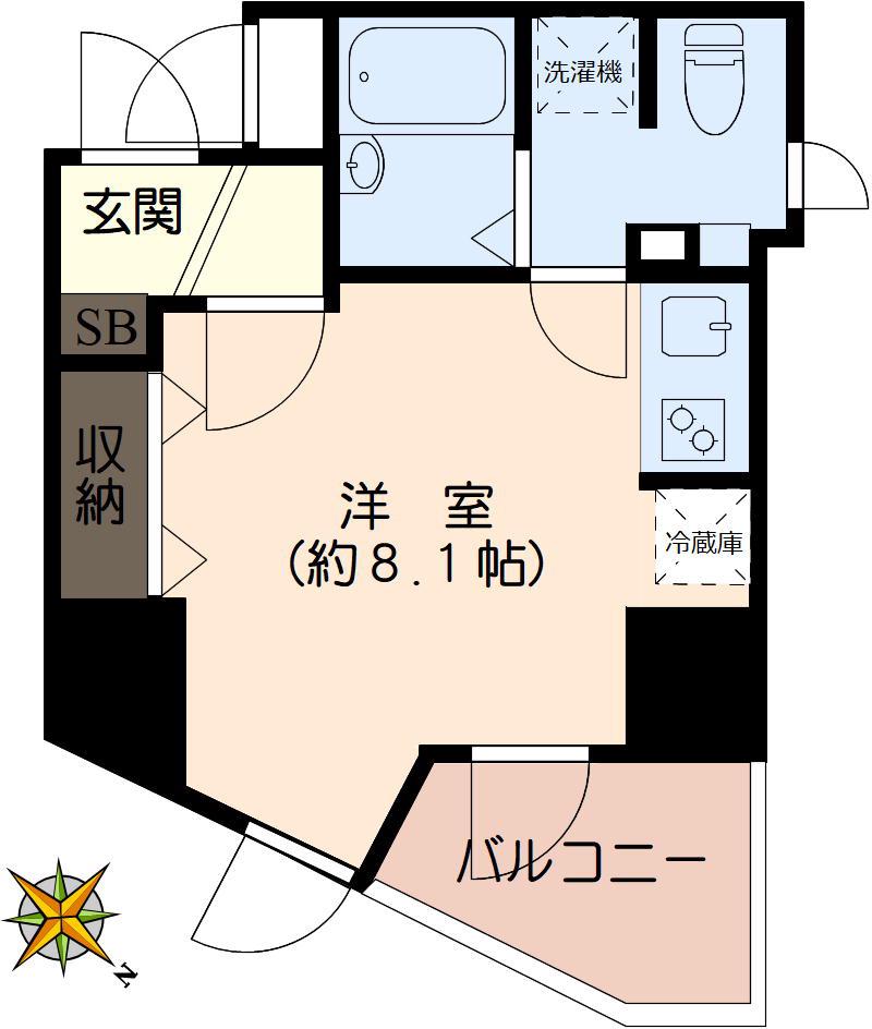 プリズムスクエア本駒込(ワンルーム/10階)の間取り写真